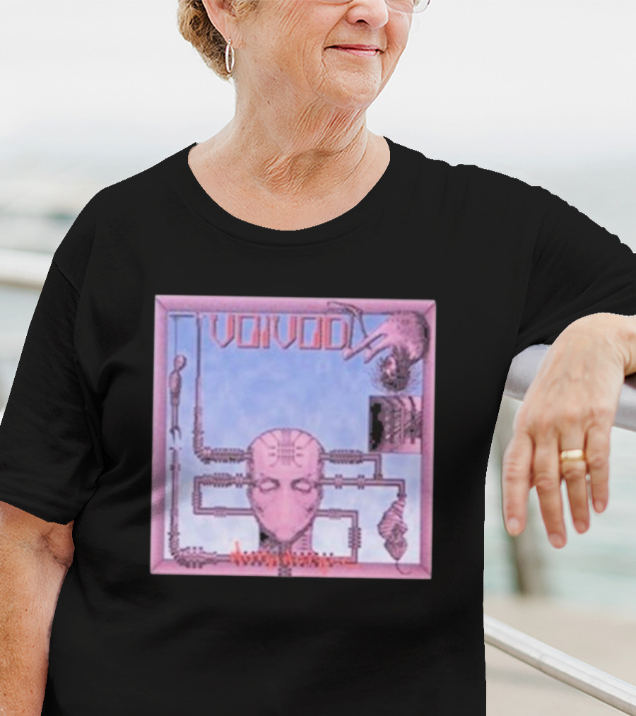 Voivod Nothingface Album Art With Cybernetic Face And Mechanical Elements T-Shirt