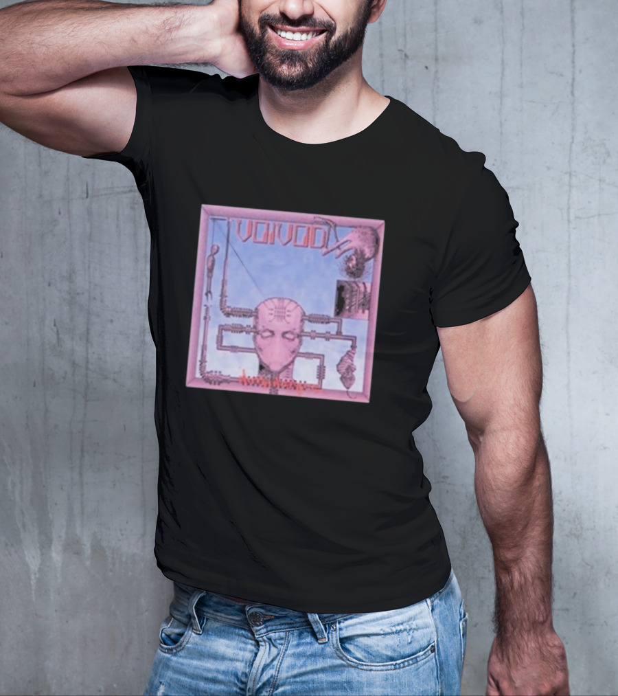 Voivod Nothingface Album Art With Cybernetic Face And Mechanical Elements T-Shirt