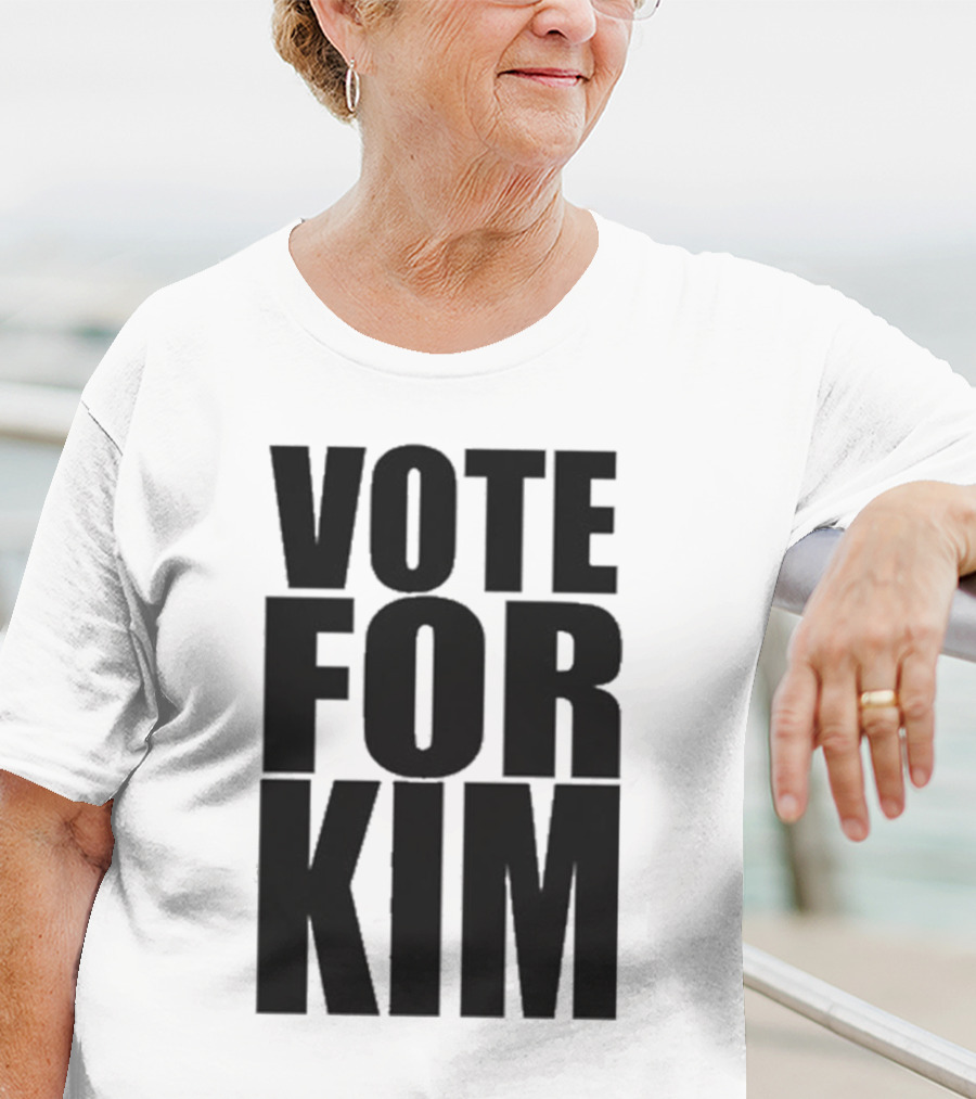Vote For Kim Black Text T-Shirt