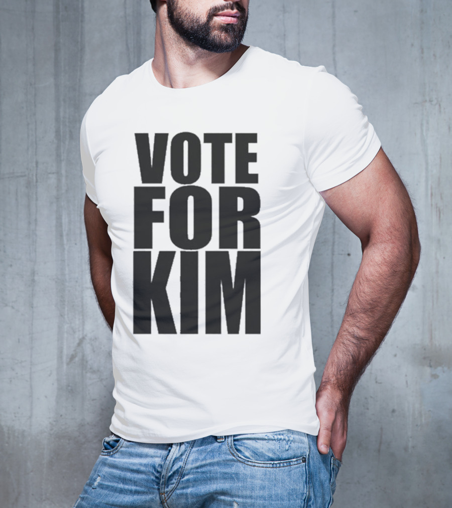 Vote For Kim Black Text T-Shirt