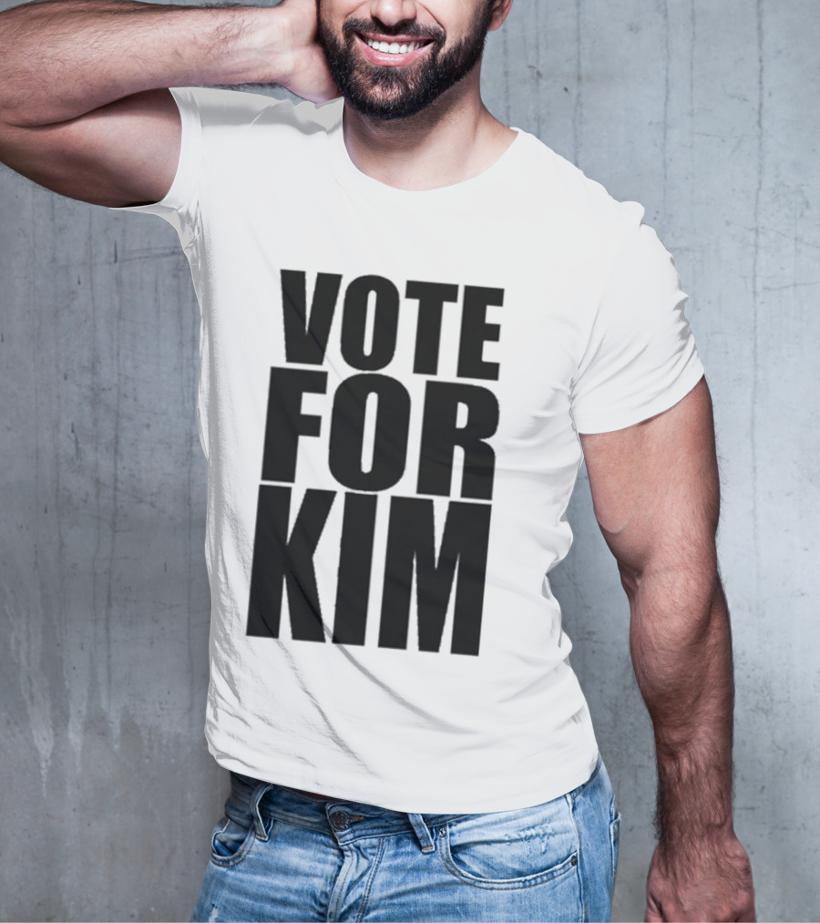Vote For Kim Black Text T-Shirt