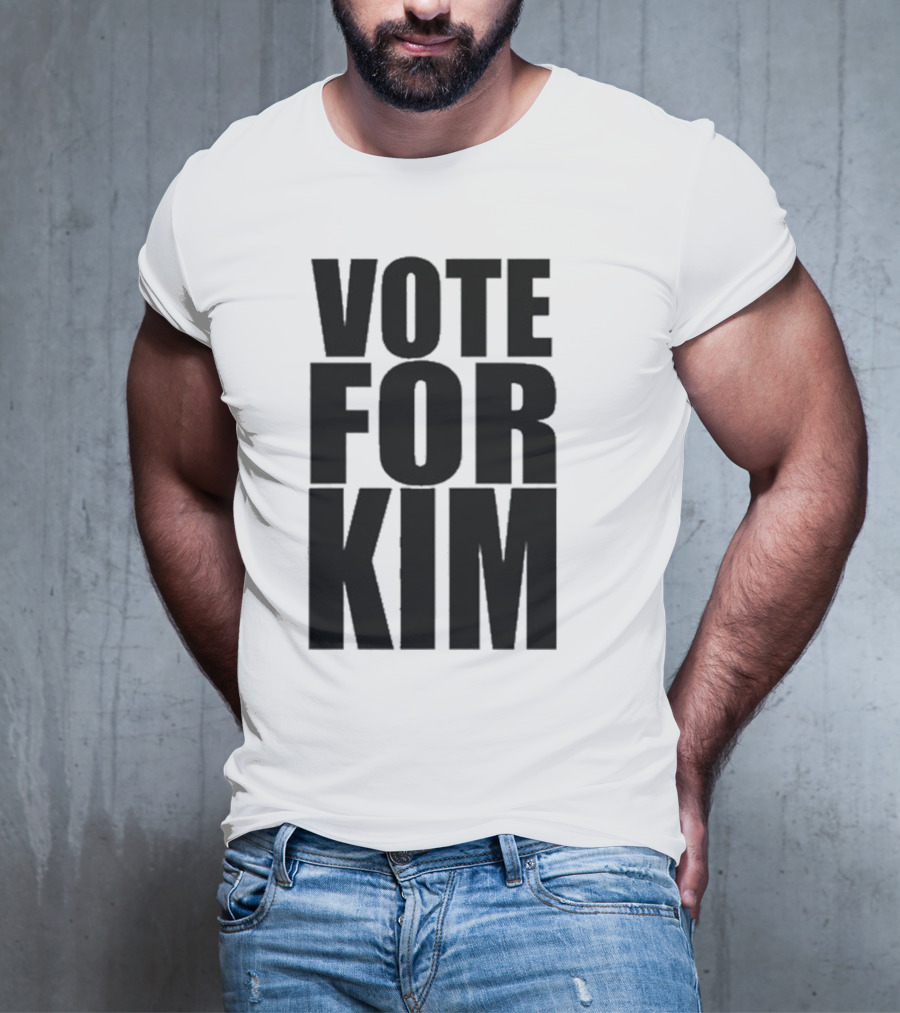 Vote For Kim Black Text T-Shirt