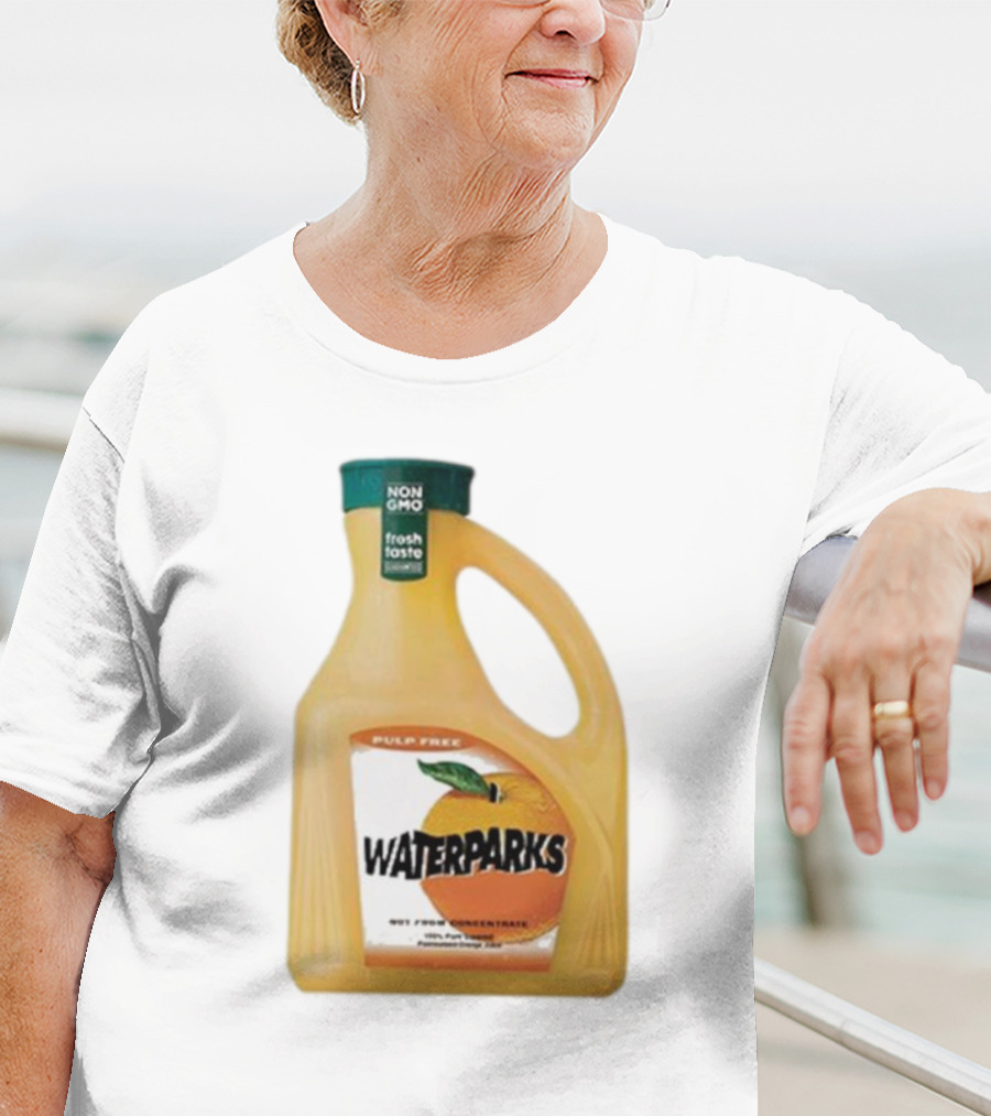 Waterparks Pulp Free Non GMO Orange Juice Fresh Taste T-Shirt