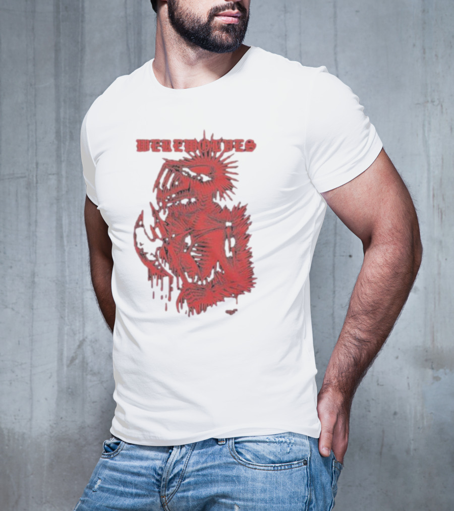 Werewolves Death Metal Red Skeleton Creature T-Shirt
