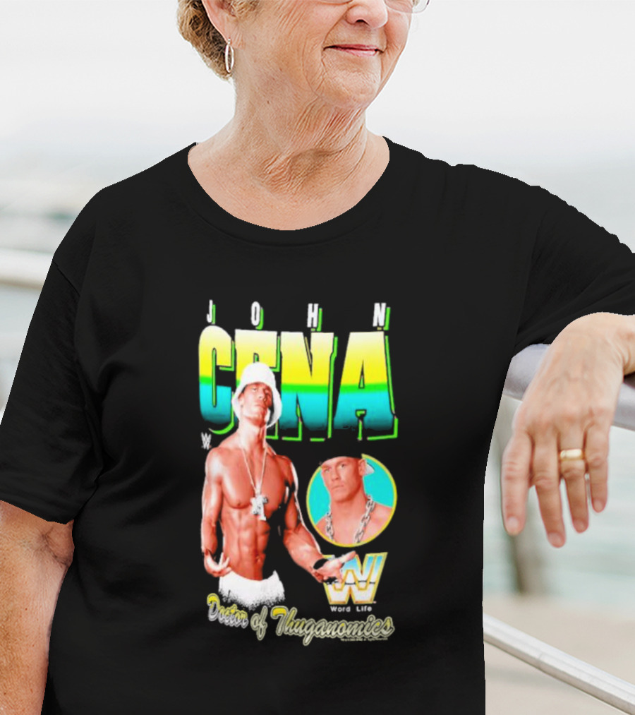 John Cena Doctor Of Thuganomics WWE Word Life Ripple Junction Navy T-Shirt
