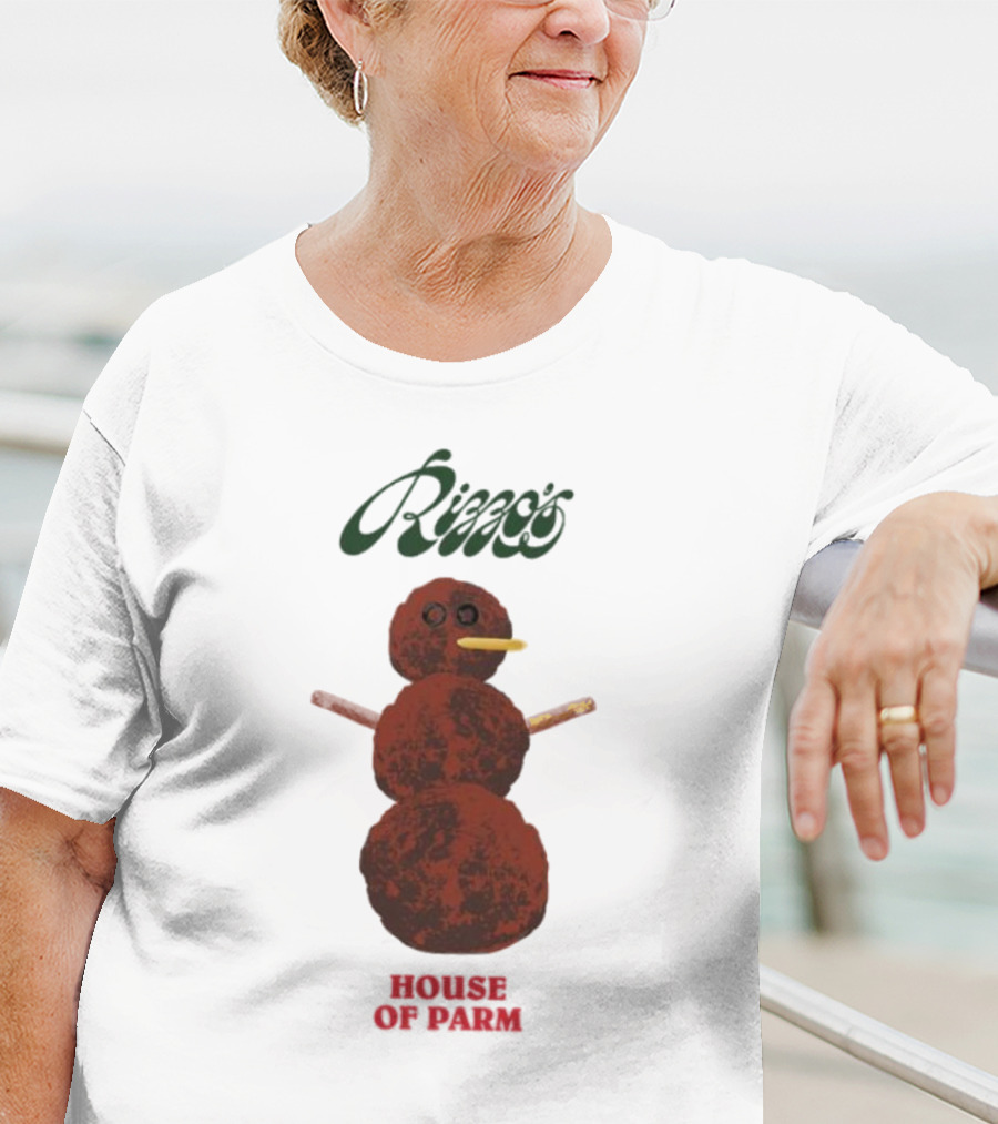 Rizzo’s Meatballman House Of Parm Snowman Meatball Sculpture T-Shirt