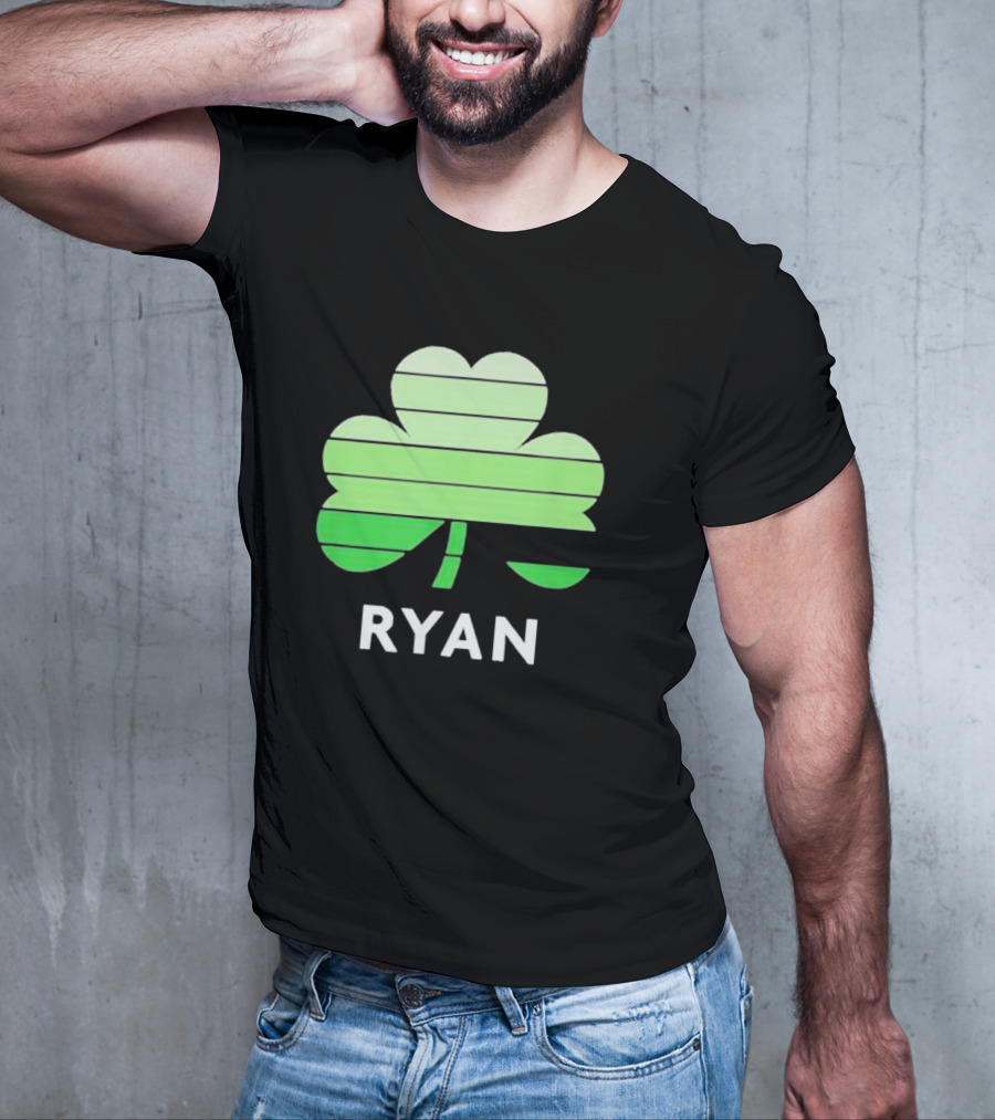 Ryan Vintage Irish Family Name With Clover T-Shirt