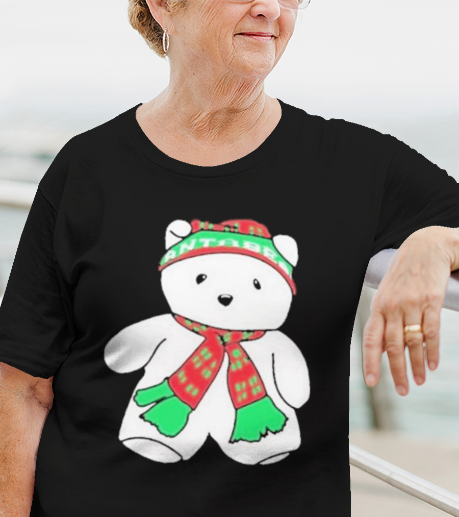 Santa Bear Minnesota Christmas Scarf And Hat Bundle T-Shirt