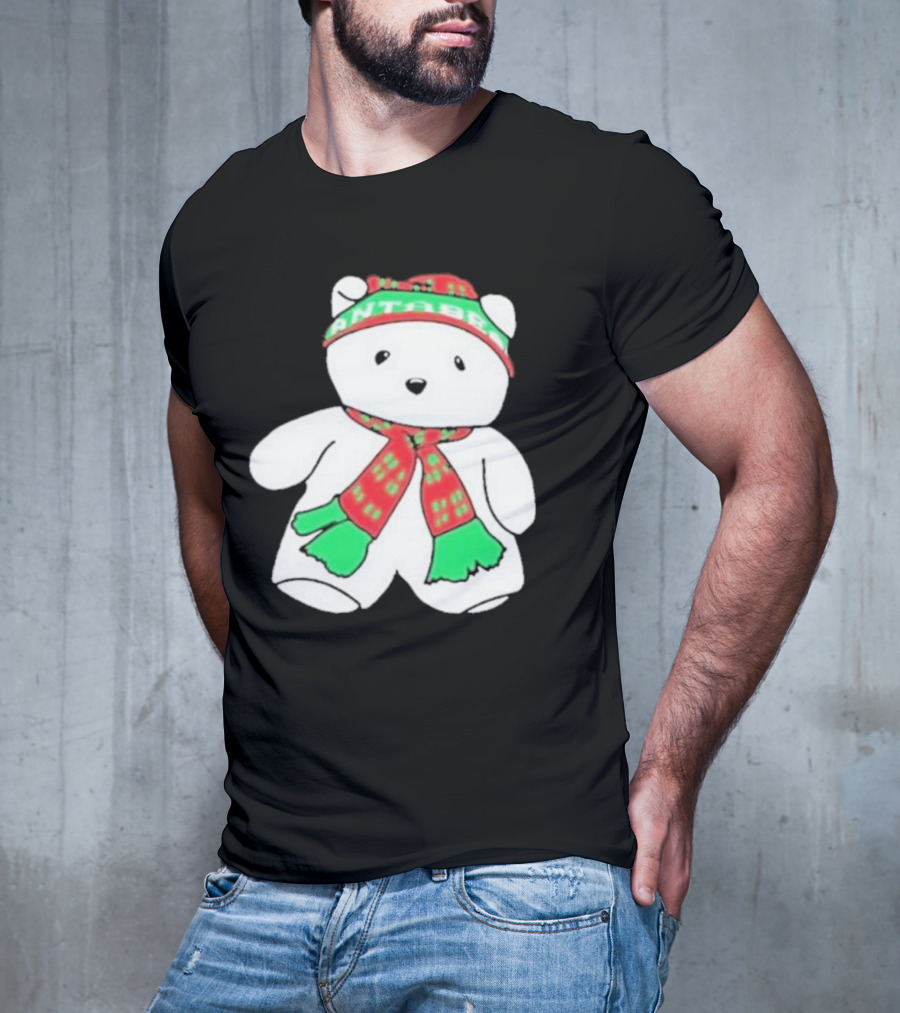 Santa Bear Minnesota Christmas Scarf And Hat Bundle T-Shirt