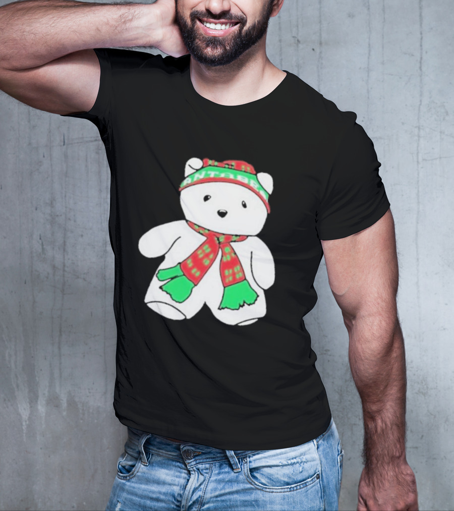 Santa Bear Minnesota Christmas Scarf And Hat Bundle T-Shirt