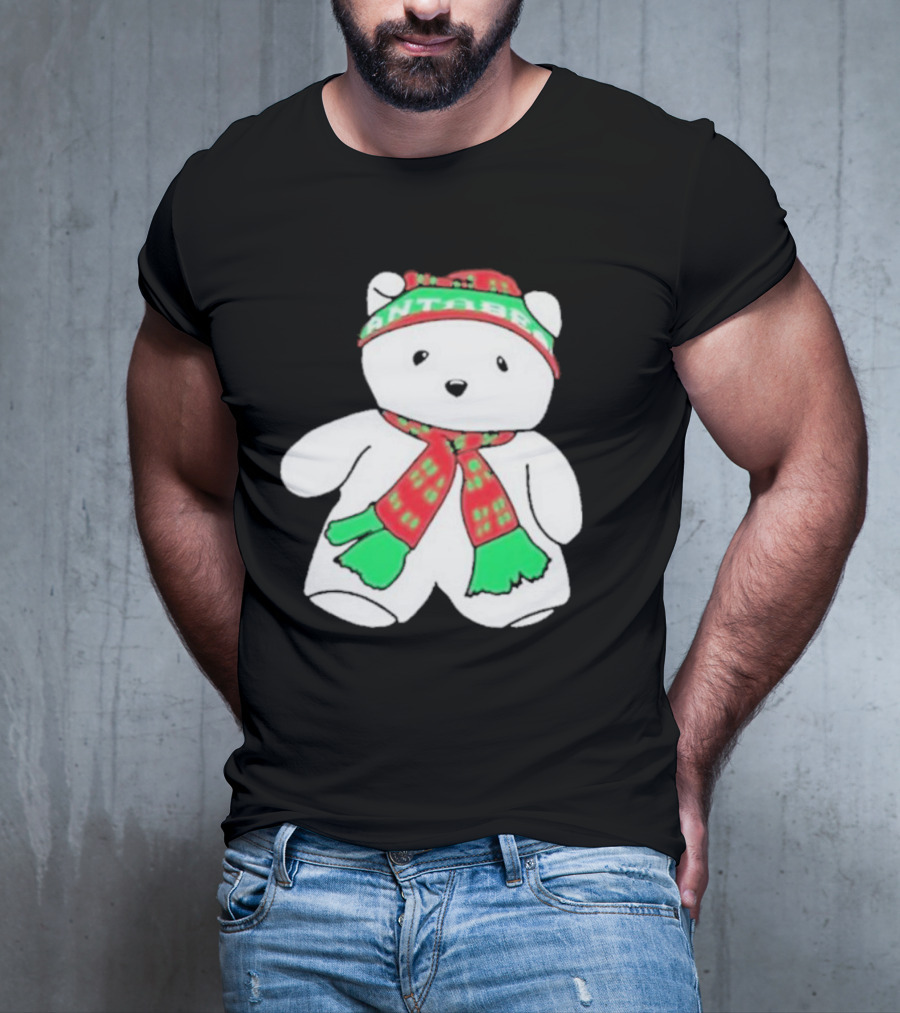 Santa Bear Minnesota Christmas Scarf And Hat Bundle T-Shirt