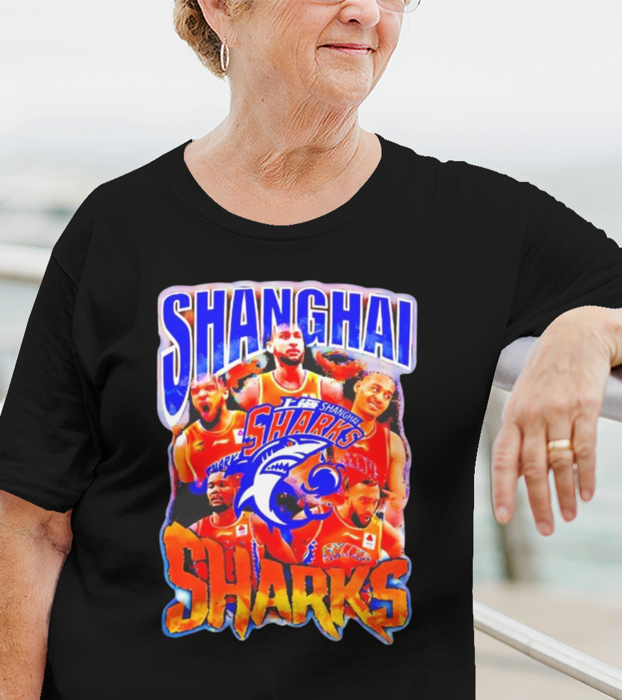 Shanghai Sharks Basketball Team Players Collage T-Shirt