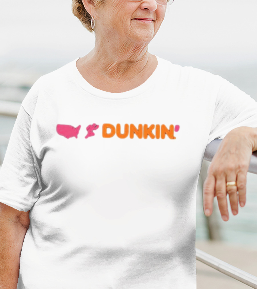 Dunkin' Sip Sip Hooray USA Map And Running Figure T-Shirt