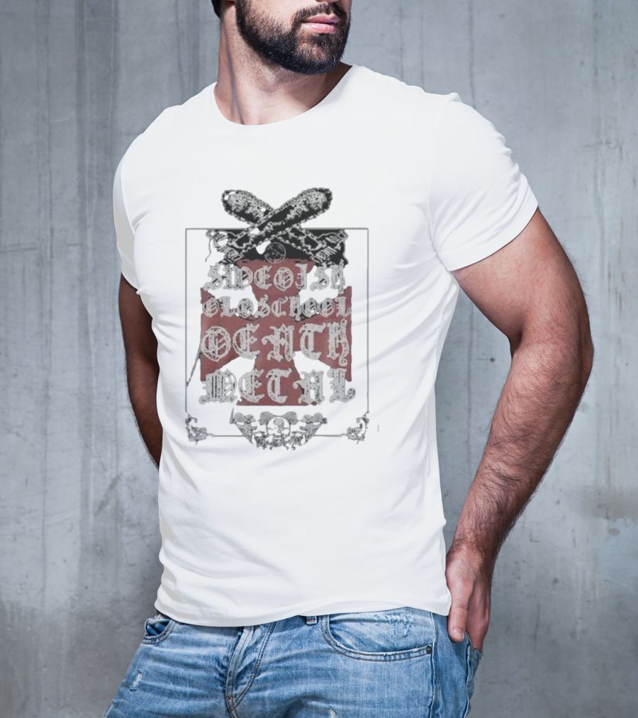 Swedish Old School Death Metal Skull Crossbones Crest T-Shirt