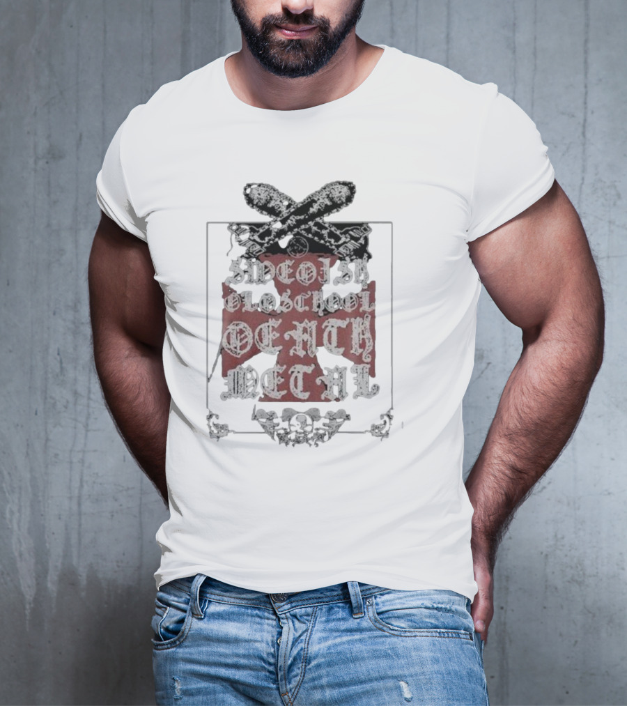 Swedish Old School Death Metal Skull Crossbones Crest T-Shirt