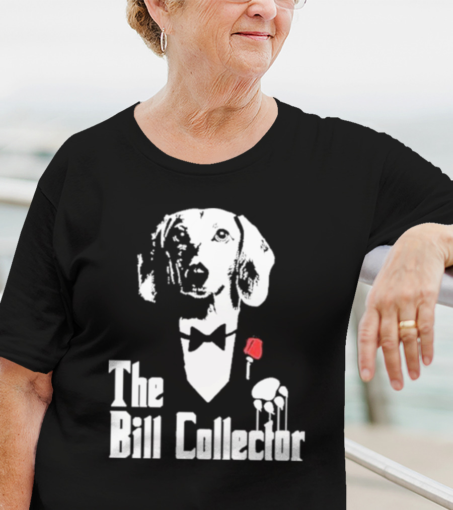 The Bill Collector Dog In Black Tie With Rose And Puppet Strings T-Shirt