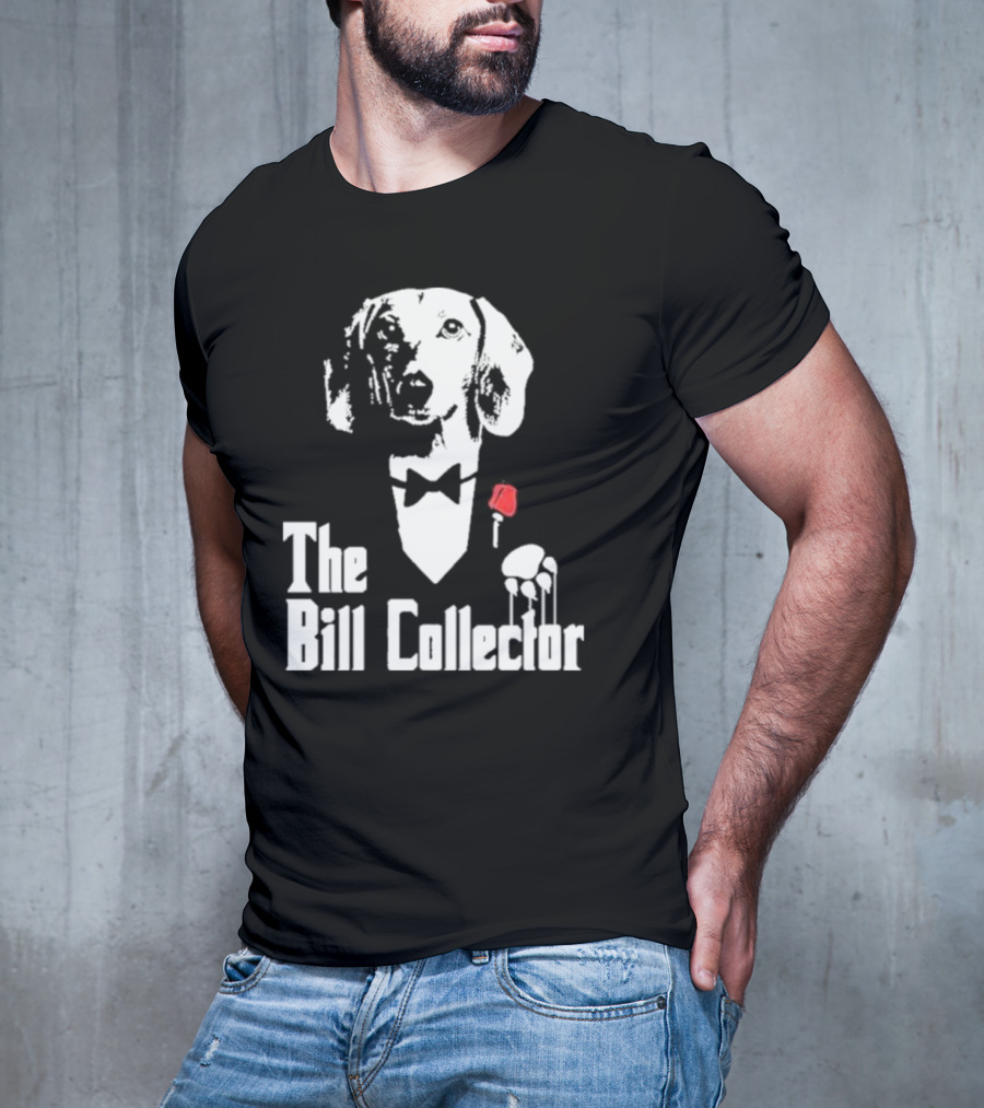 The Bill Collector Dog In Black Tie With Rose And Puppet Strings T-Shirt
