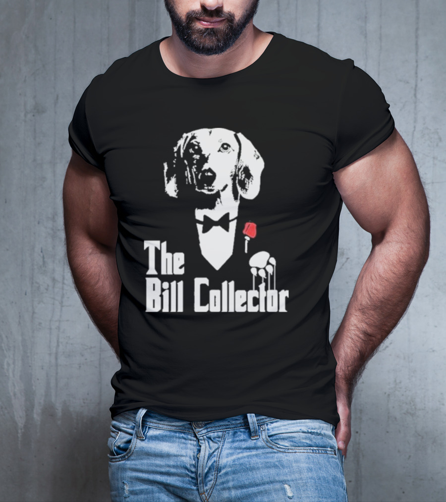 The Bill Collector Dog In Black Tie With Rose And Puppet Strings T-Shirt