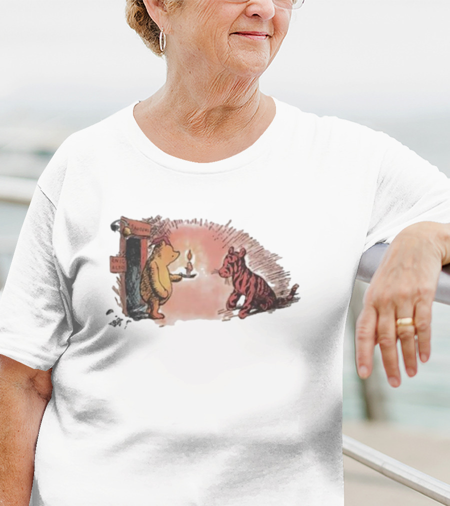 Tigger Conversation With Bear And Candle Public Domain T-Shirt