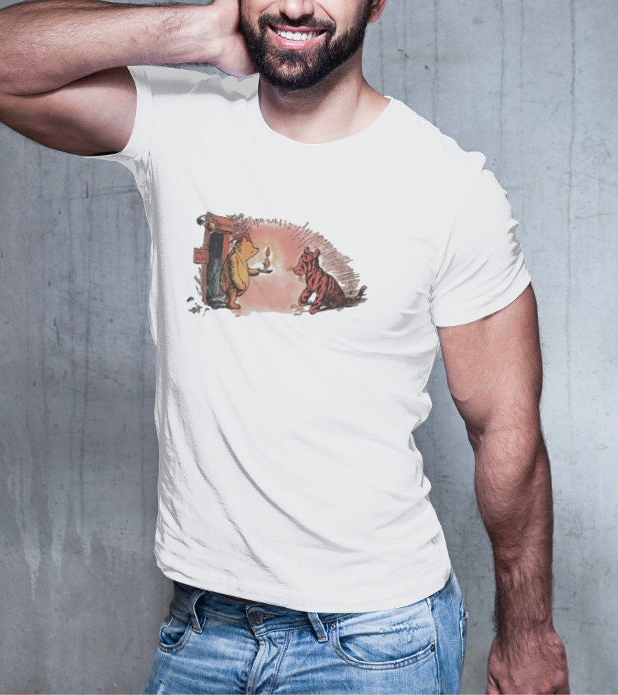 Tigger Conversation With Bear And Candle Public Domain T-Shirt