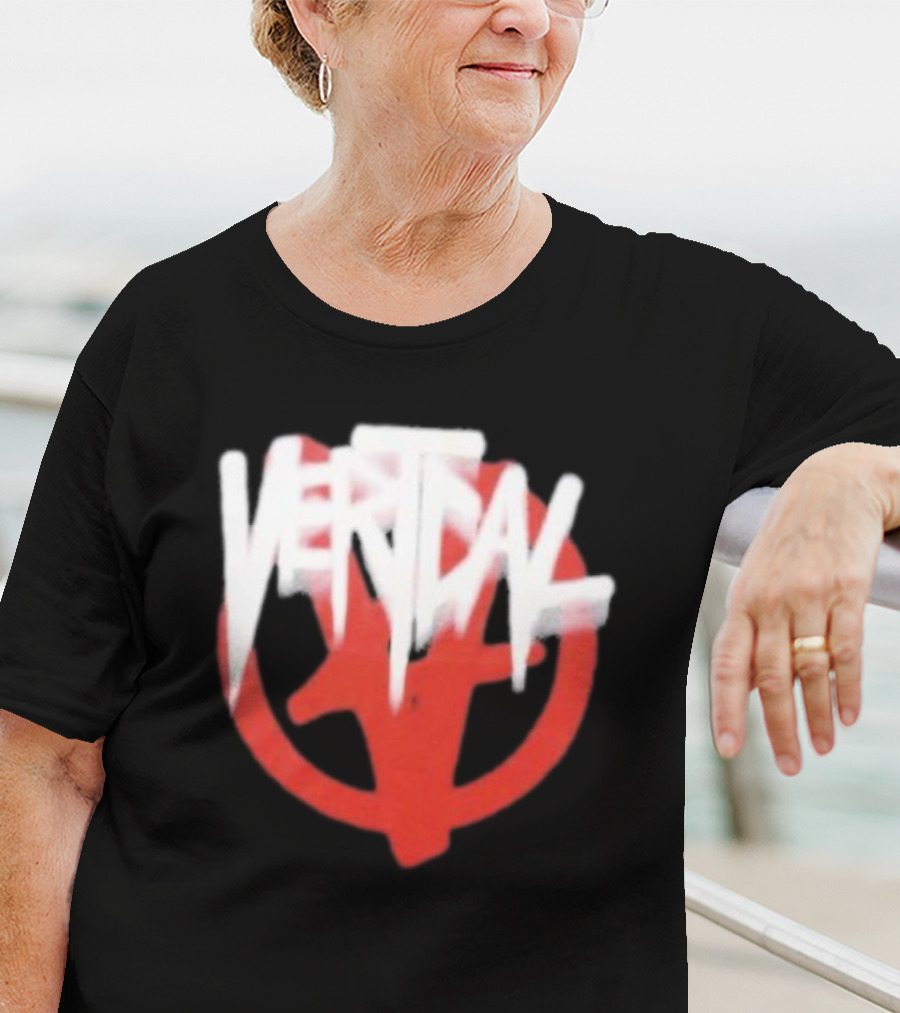 Verticalgoods Kaos Vertical Symbol In Red And White T-Shirt