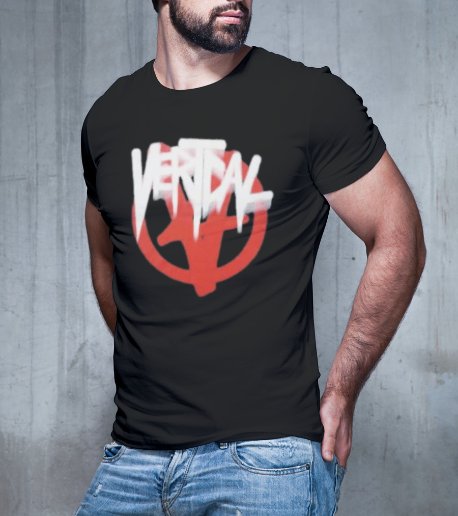 Verticalgoods Kaos Vertical Symbol In Red And White T-Shirt