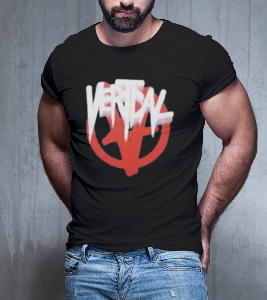 Verticalgoods Kaos Vertical Symbol In Red And White T-Shirt