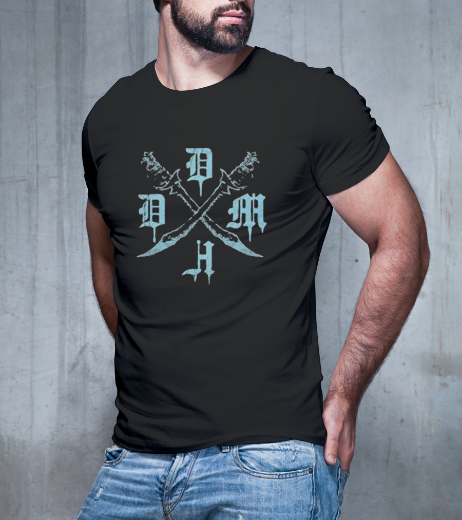 Dm Crossed Weeping Blue Swords Monogram T-Shirt