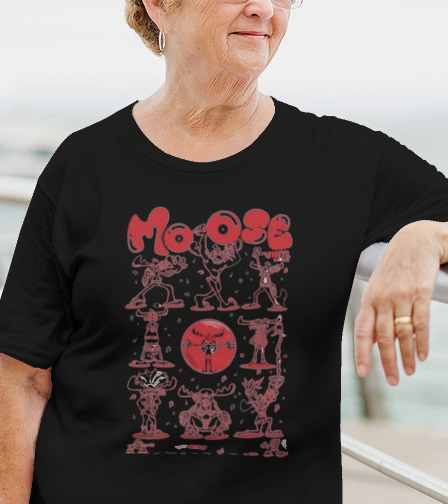 Moose Many Montys Red Characters And Circle T-Shirt