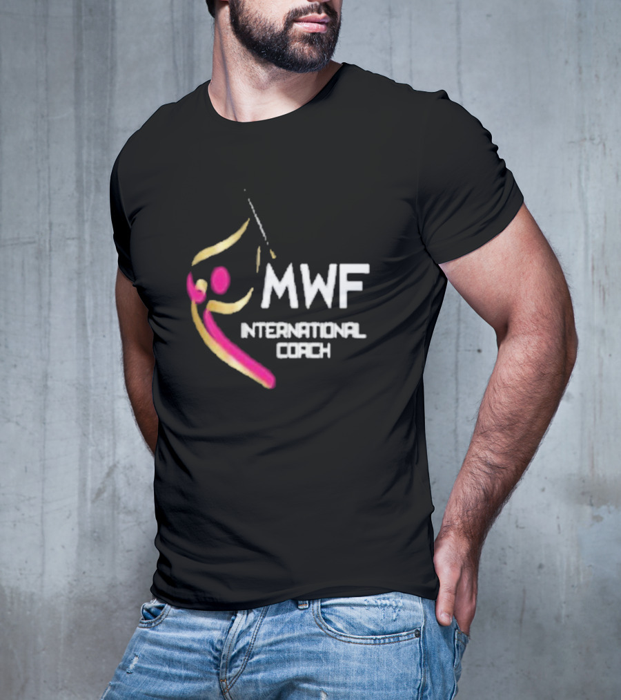 MWF International Coach Logo With Colorful Athletic Figure T-Shirt