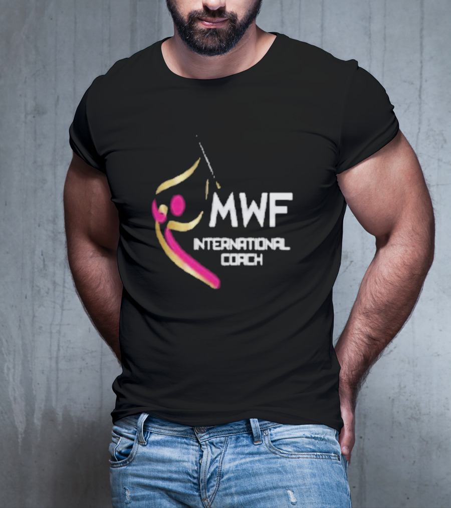 MWF International Coach Logo With Colorful Athletic Figure T-Shirt