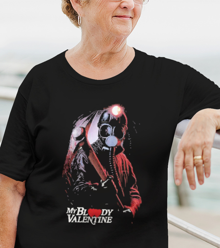 My Bloody Valentine Horror Gas Mask Miner Pickaxe T-Shirt