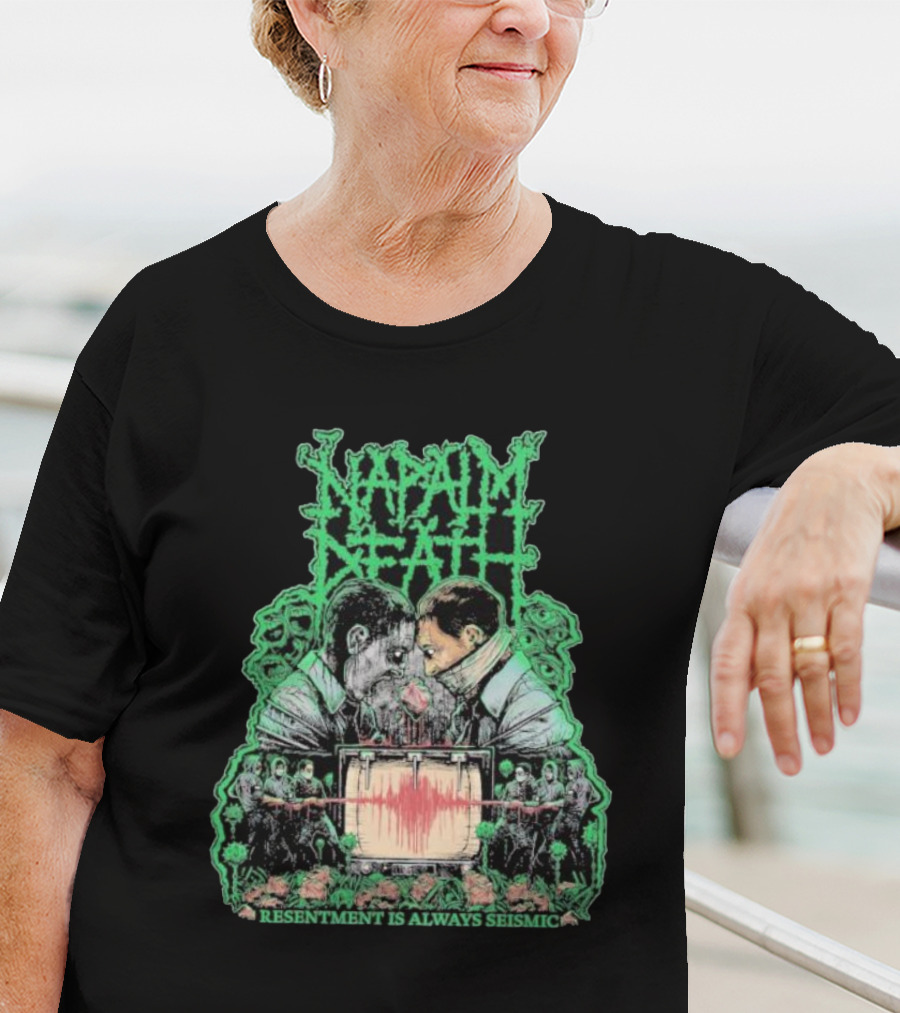 Napalm Death Resentment Is Always Seismic Faces And Seismic Waveforms T-Shirt