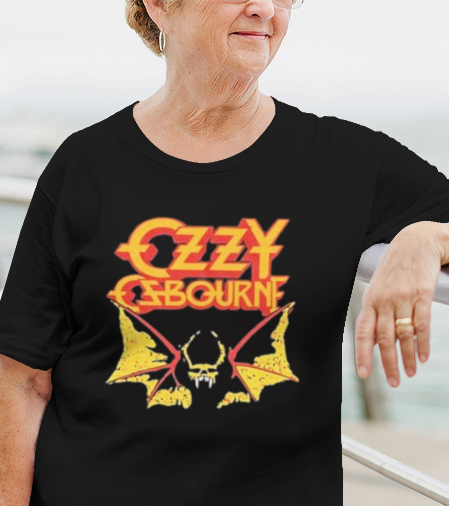 Ozzy Osbourne Bat Logo With Yellow T-Shirt