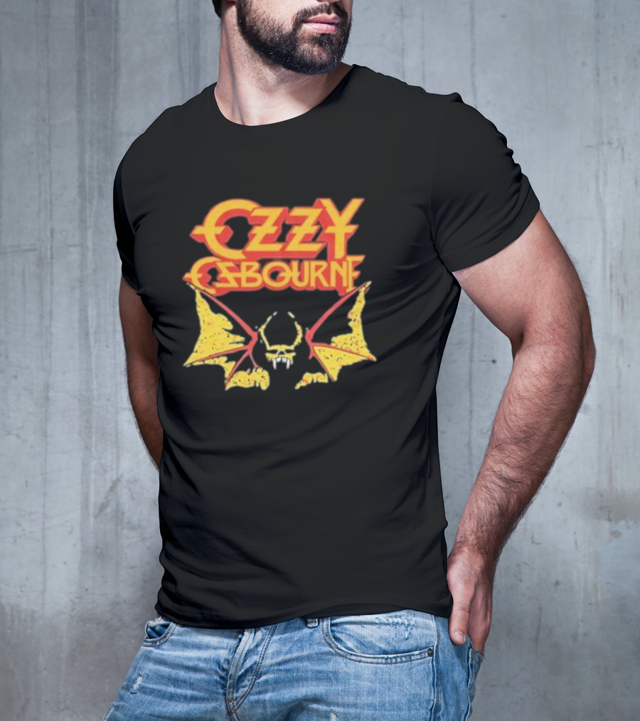 Ozzy Osbourne Bat Logo With Yellow T-Shirt