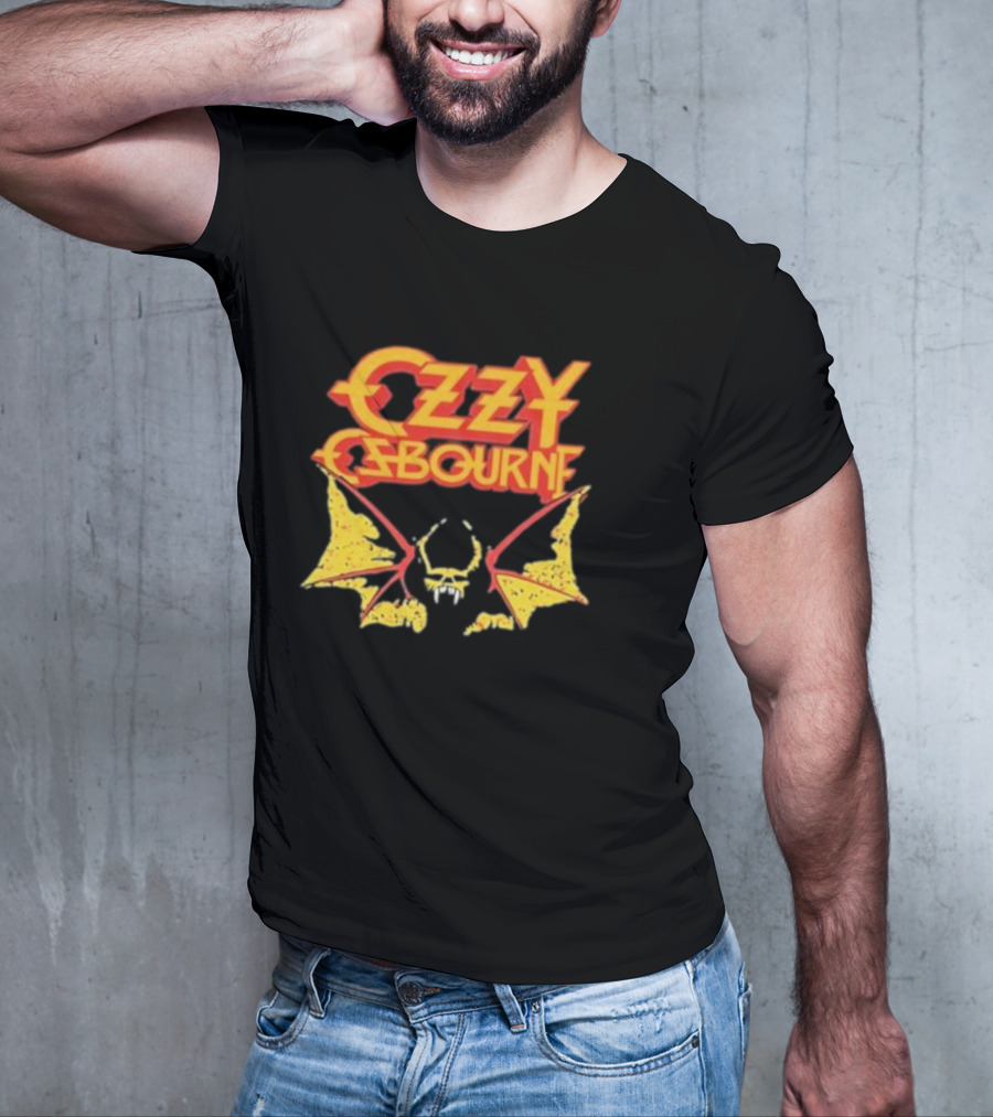 Ozzy Osbourne Bat Logo With Yellow T-Shirt