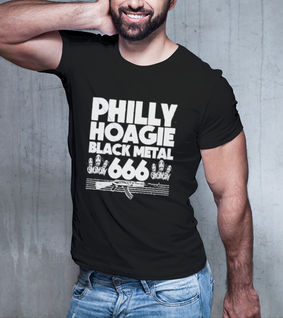 PHILLY HOAGIE BLACK METAL 666 GAN GAN GAN AK-47 T-Shirt