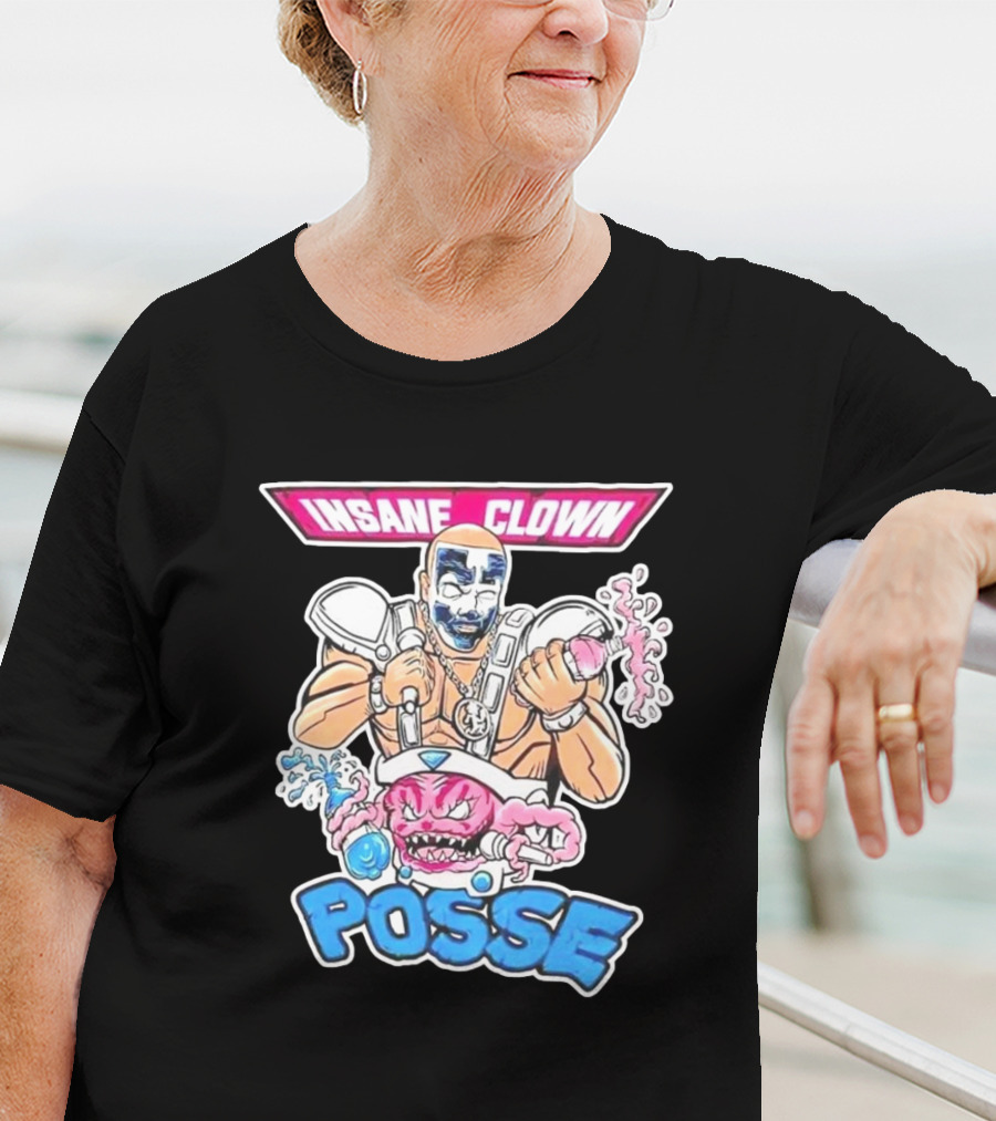 Insane Clown Posse Warrior With Pink Monster And Chainsaw T-Shirt