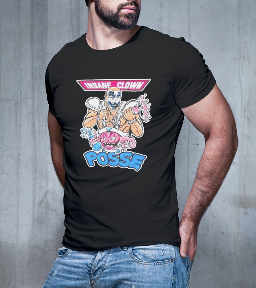 Insane Clown Posse Warrior With Pink Monster And Chainsaw T-Shirt