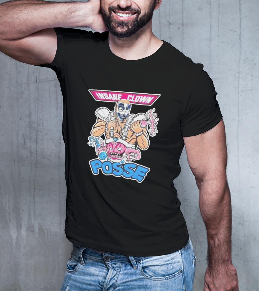 Insane Clown Posse Warrior With Pink Monster And Chainsaw T-Shirt