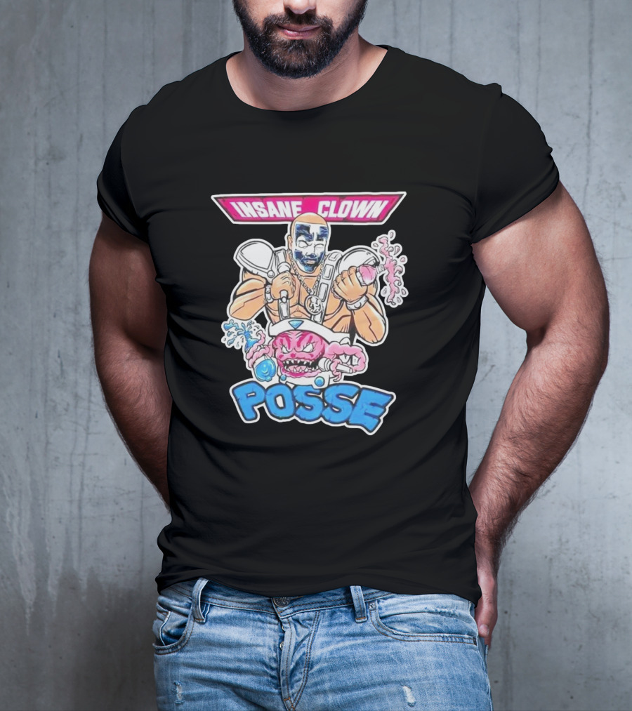 Insane Clown Posse Warrior With Pink Monster And Chainsaw T-Shirt
