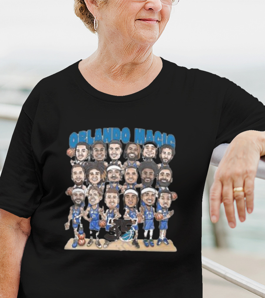 Orlando Magic 35 Years Cartoon Basketball Team T-Shirt