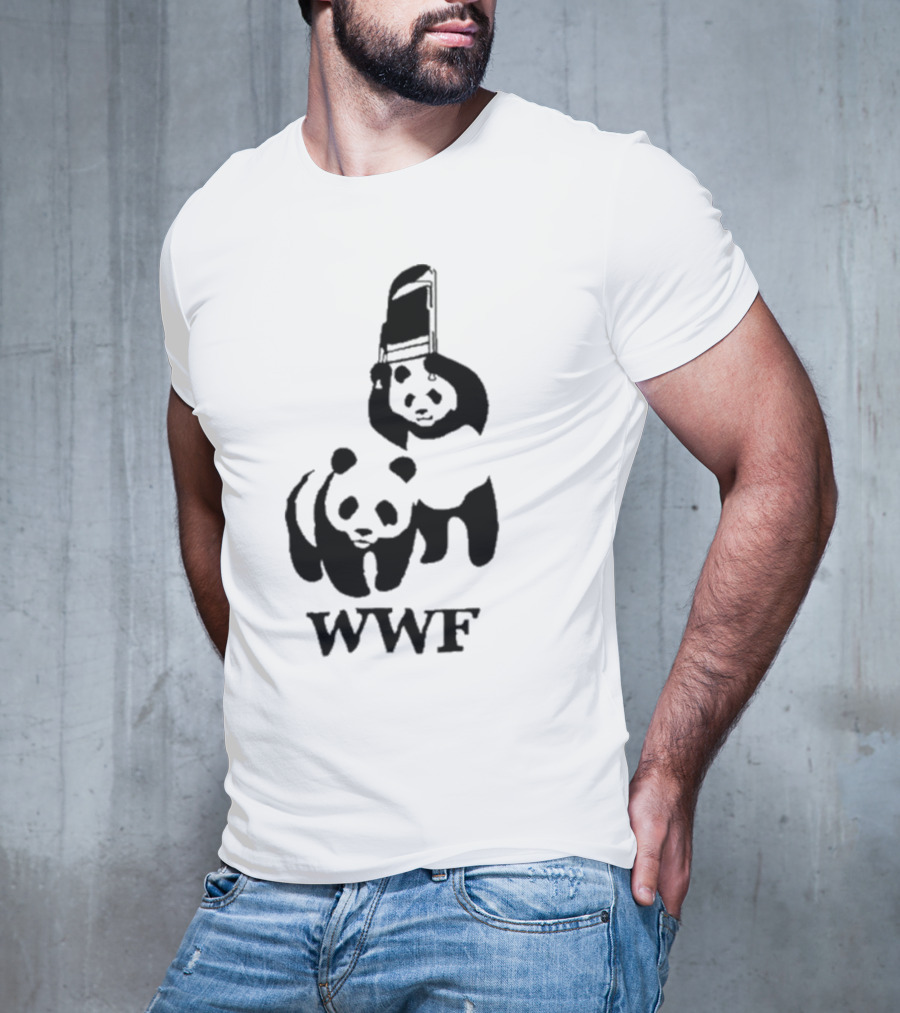 WWF Panda Fight Chair Wrestling T-Shirt