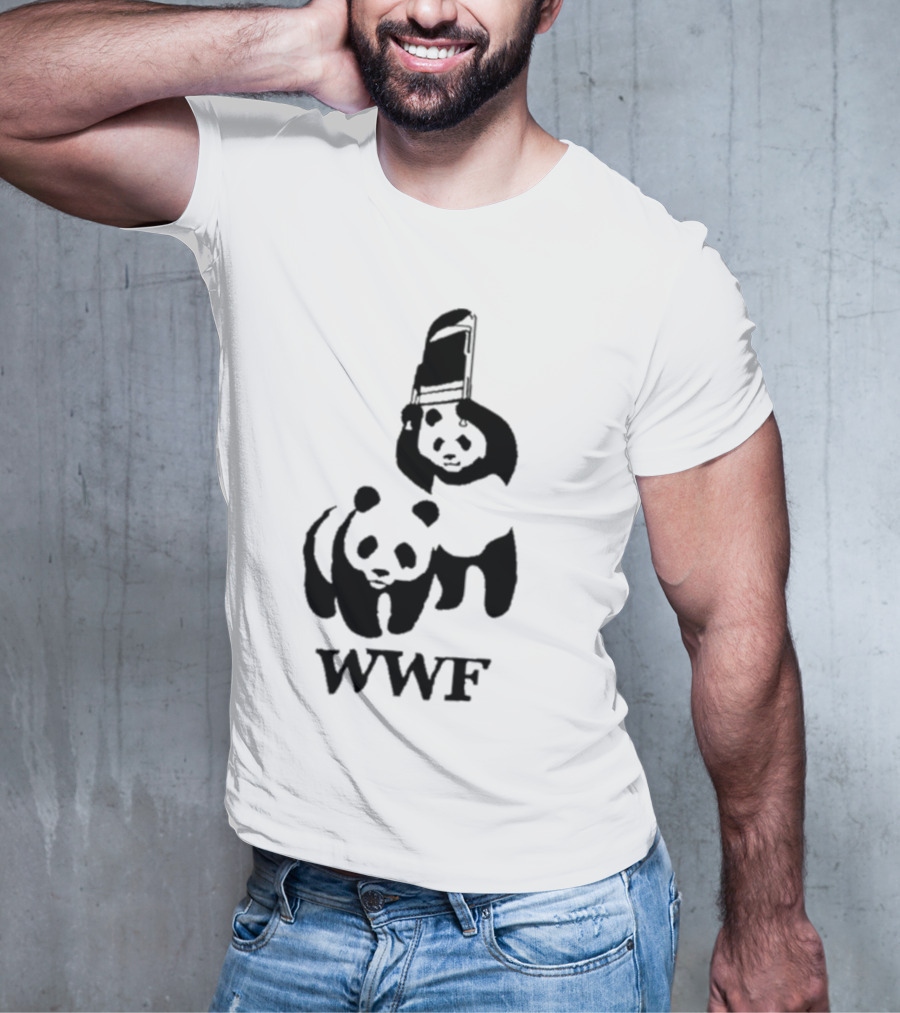 WWF Panda Fight Chair Wrestling T-Shirt