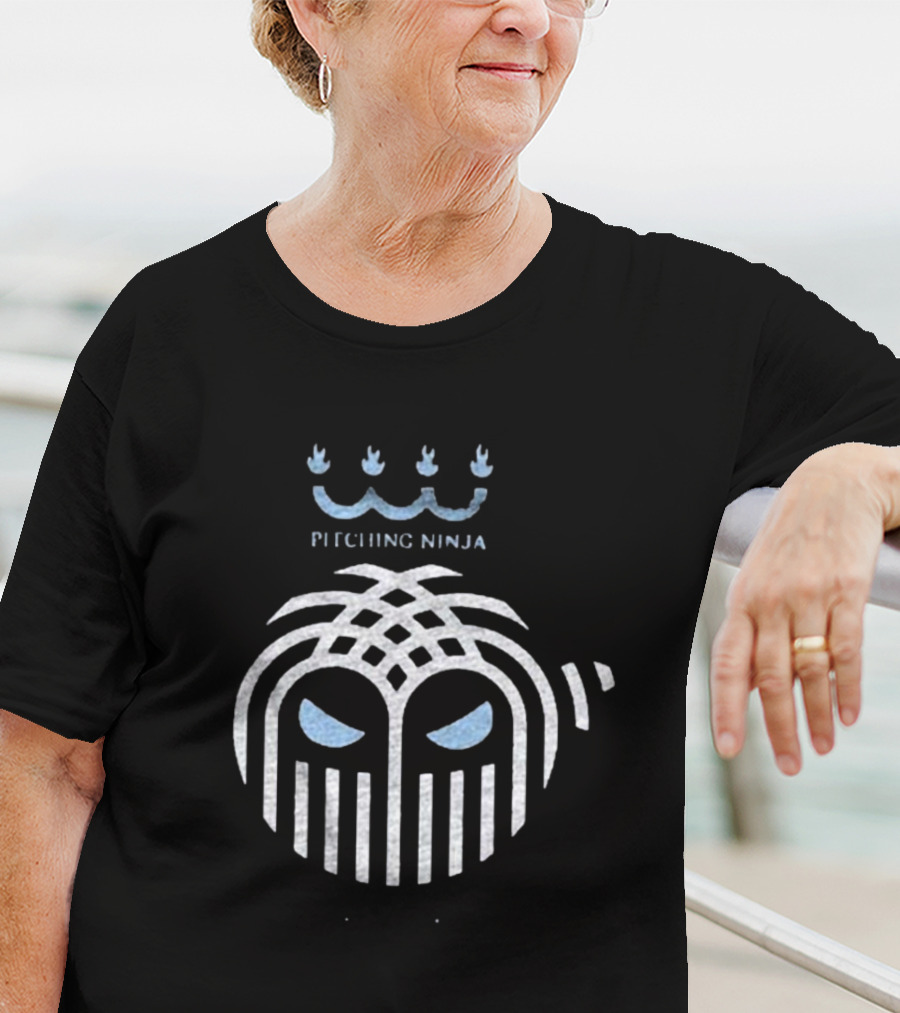 Pitching Ninja City Of Fountains Emblem With Crown And Ninja Mask T-Shirt