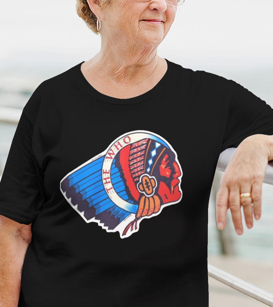Rare The Who 1976 Vintage Logo Native American Headdress T-Shirt
