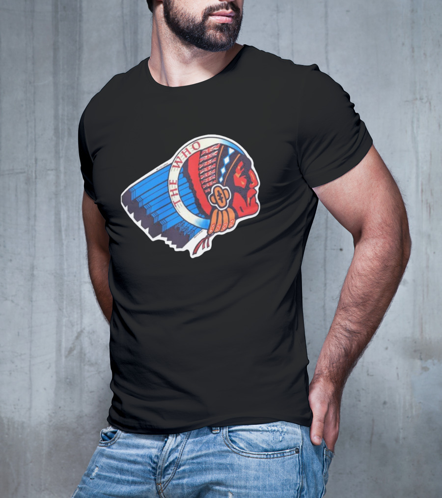 Rare The Who 1976 Vintage Logo Native American Headdress T-Shirt