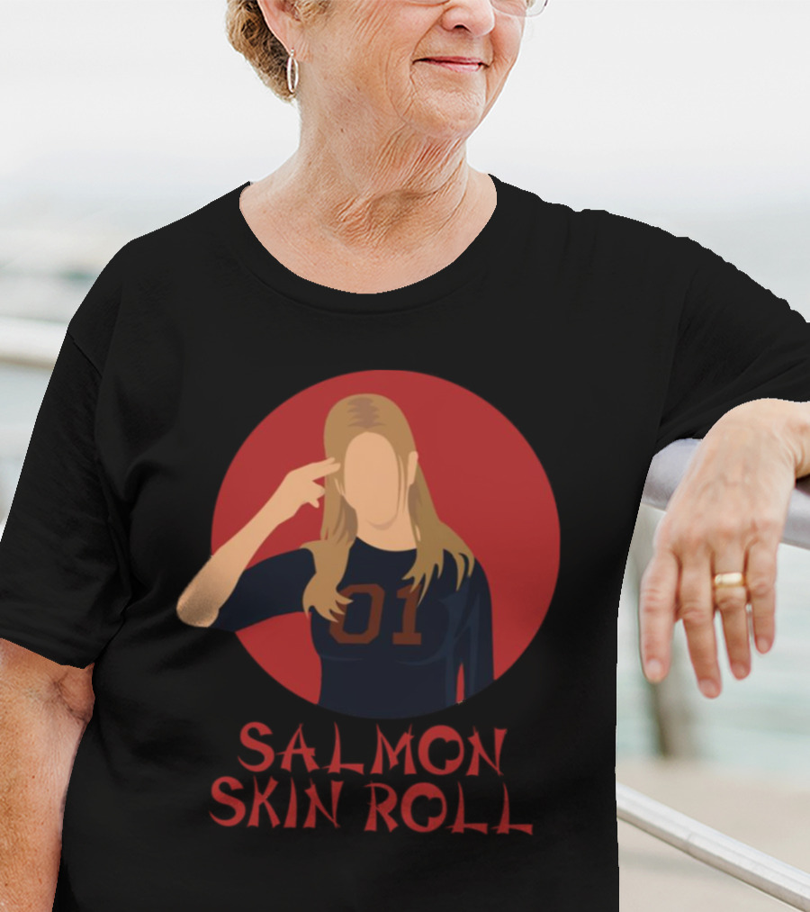 Salmon Skin Roll 01 Gesture Red Circle Background T-Shirt