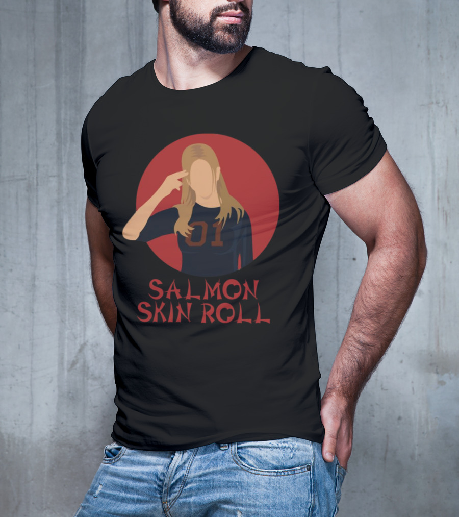 Salmon Skin Roll 01 Gesture Red Circle Background T-Shirt