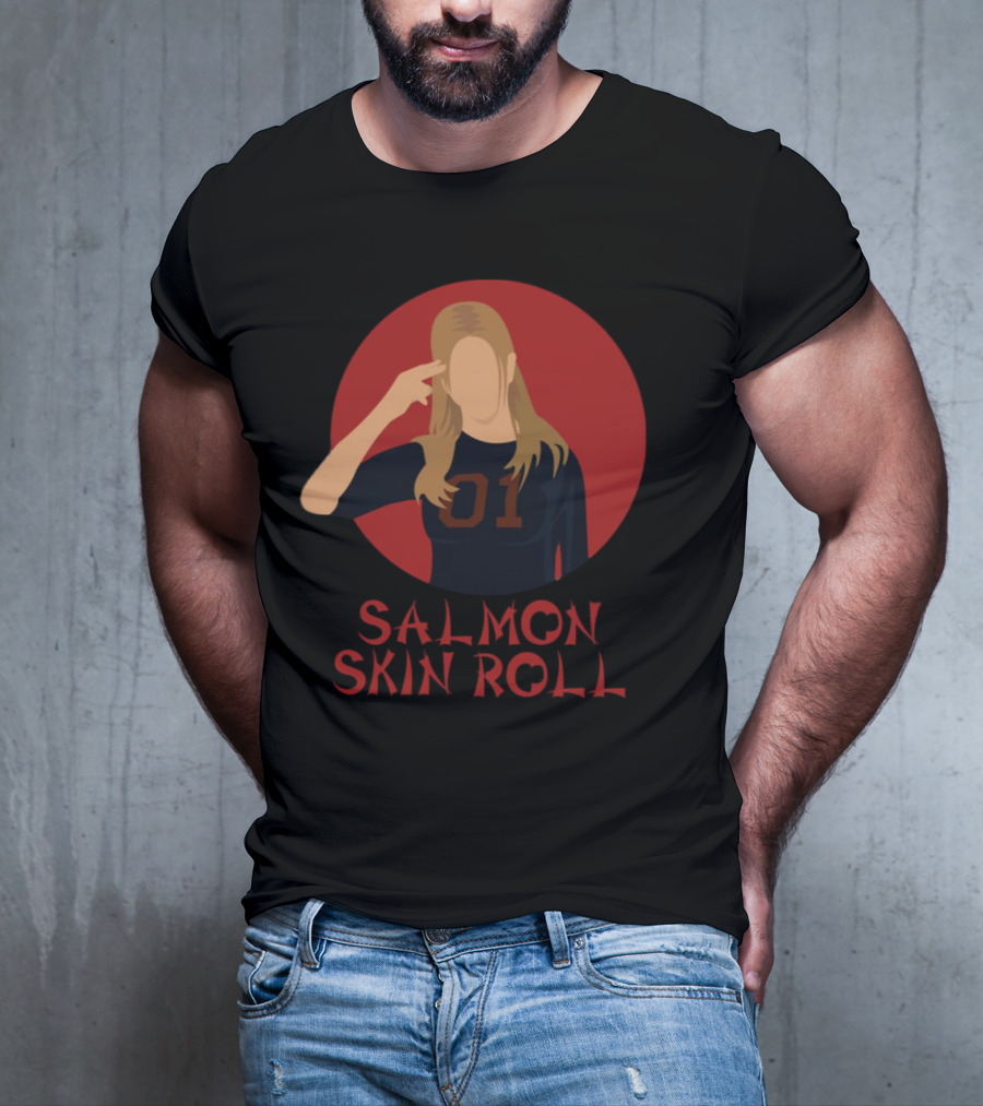 Salmon Skin Roll 01 Gesture Red Circle Background T-Shirt